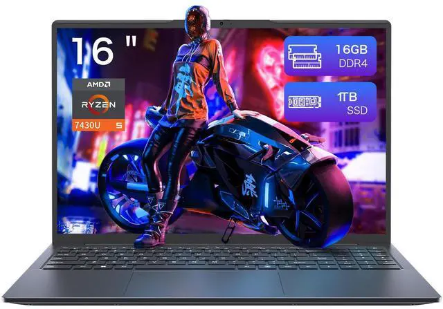 Exsurf 16" Business Laptop  AMD Ryzen 5 7430U  16GB Dual Channel RAM  1TB SSD  Windows 11 Pro  1200P FHD IPS  WiFi 6  Privacy Camera  Backlight  Fingerprint  Full Type C  Gray