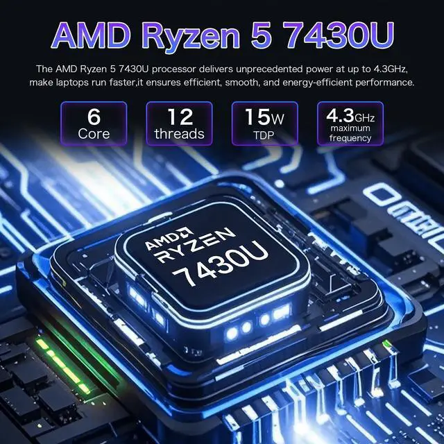 Exsurf 16" Business Laptop  AMD Ryzen 5 7430U  16GB Dual Channel RAM  1TB SSD  Windows 11 Pro  1200P FHD IPS  WiFi 6  Privacy Camera  Backlight  Fingerprint  Full Type C  Gray