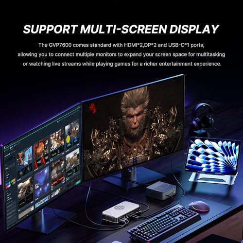 Estación de acoplamiento externa para GPU, carcasa eGPU con tarjeta gráfica AMD Radeon 7600M GPU, HDMI2.1, DisplayPort2.0, Oculink, USB4, eGPU Dock para mini PC, portátil, consola de juegos