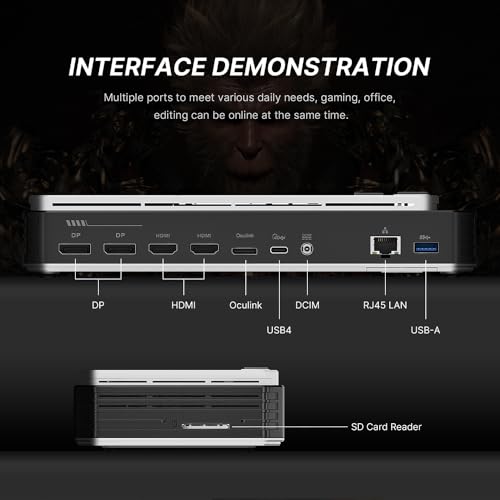 External GPU Docking Station  eGPU Enclosure with AMD Radeon 7600M GPU Graphics Card  HDMI2 1  DisplayPort2 0  Oculink  USB4  eGPU Dock for Mini PC Laptop Notebook Game Console