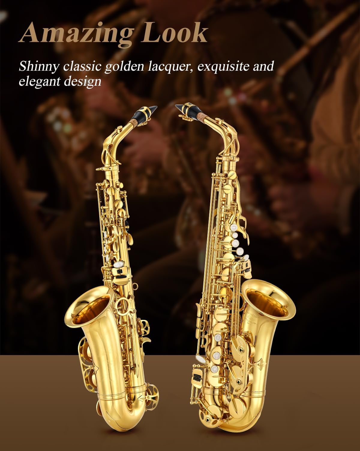 Extra Saving  50 Eastar Alto Saxophone with Stand E Flat Gold Lacquer Student Beginner Sax Full Kit School Band Orchestra Instruments AS II
