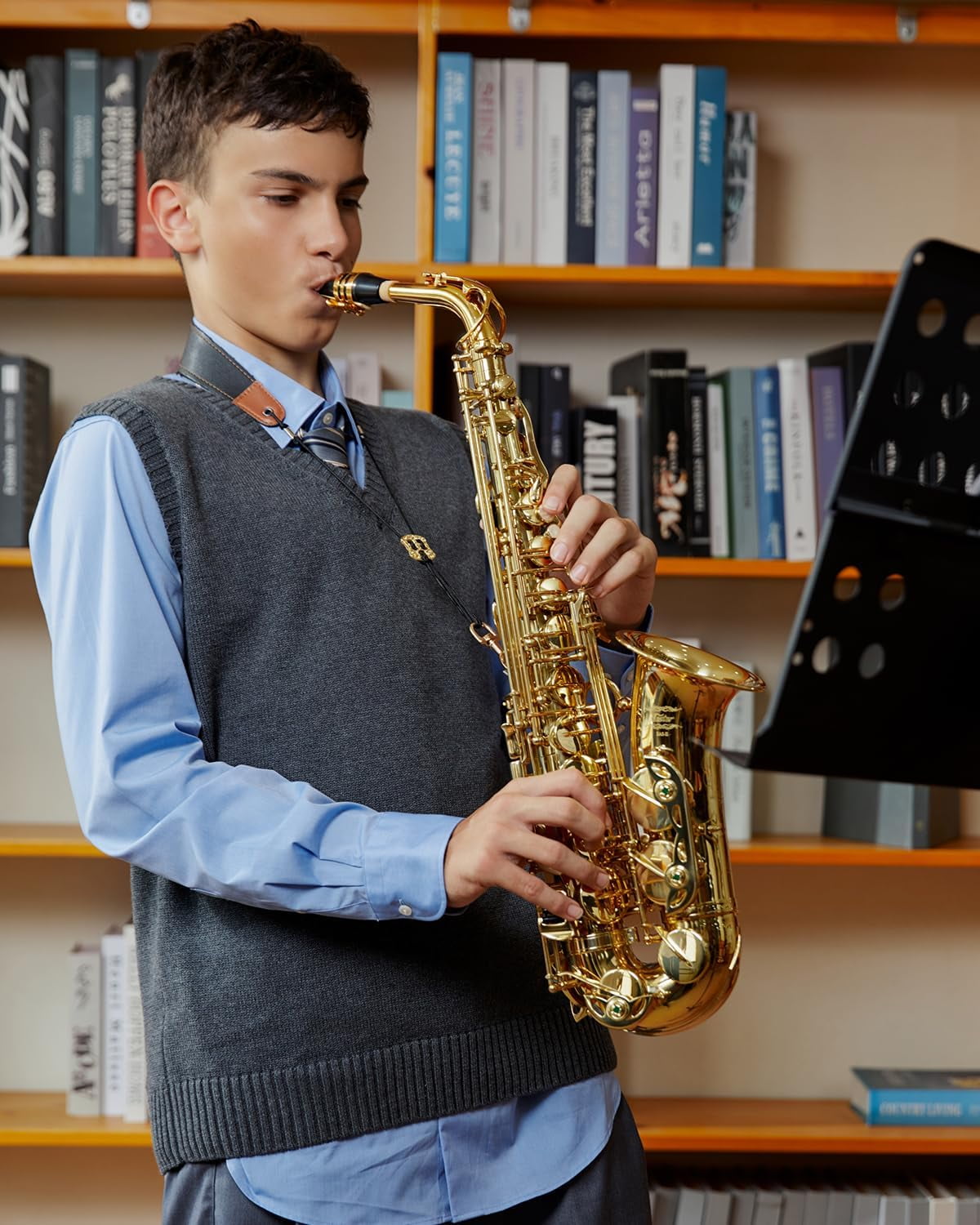 Extra Saving  50 Eastar Alto Saxophone with Stand E Flat Gold Lacquer Student Beginner Sax Full Kit School Band Orchestra Instruments AS II