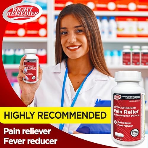 Extra Strength Pain Relief  Acetaminophen 500 mg Caplets  Pain Reliever & Fever Reducer  Value Pack  300 Count   Compare to the Active Ingredient in Extra Strength Tylenol