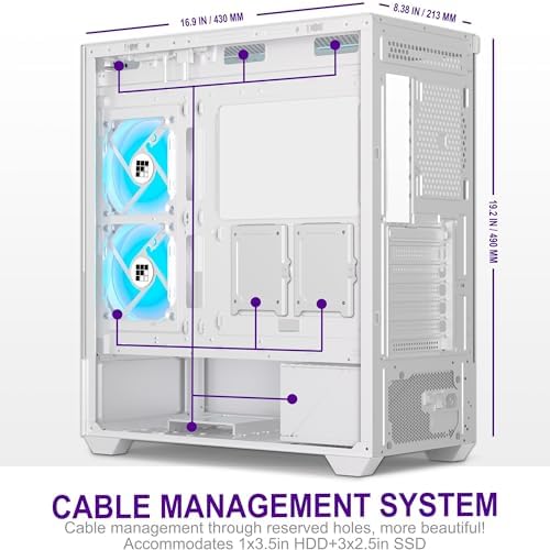 F1 PC Case   Pre Installed 6 PWM ARGB Fan  ATX Mid Tower Gaming PC Case  Type C 360mm Radiator Support  FOIFKIN  White  F1 
