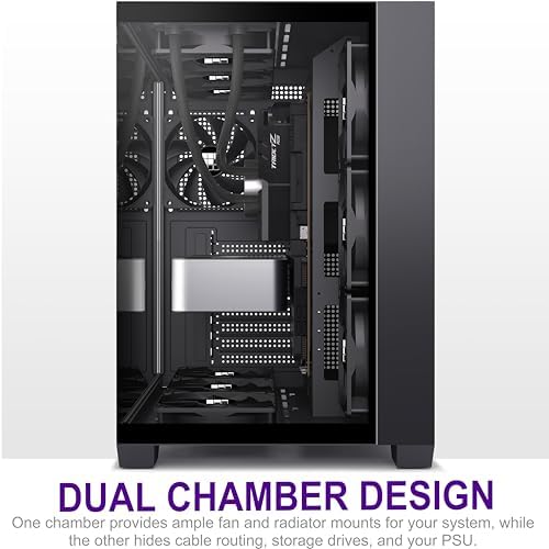 F300  2025  PC Case   Pre Installed 4 No RGB Fan  ATX Mid Tower Gaming PC Case  270  Panoramic Glass with Type C  FOIFKIN  Black 