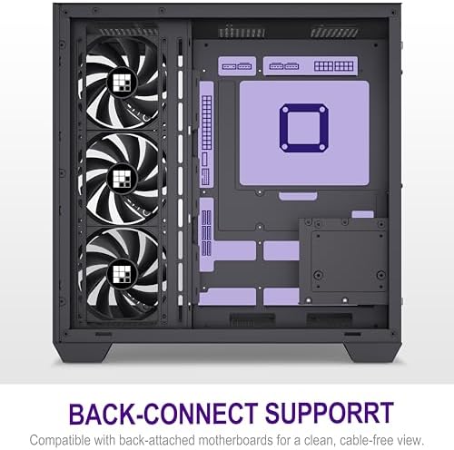 F300  2025  PC Case   Pre Installed 4 No RGB Fan  ATX Mid Tower Gaming PC Case  270  Panoramic Glass with Type C  FOIFKIN  Black 