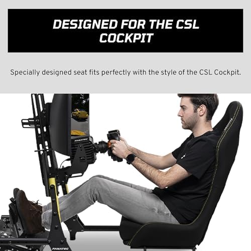 FANATEC Sim Racing CSL Cockpit Seat   Lightweight and Durable  Designed for CSL Cockpit  Breathable Cushioned Fabric   Black