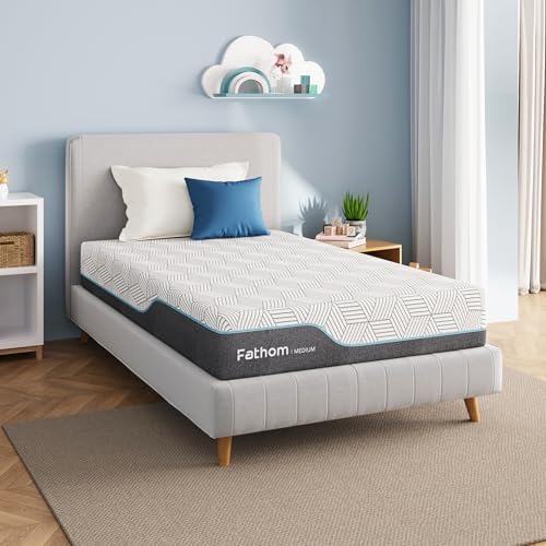 FATHOM Medium Full Mattress 12 Inch Memory Foam Mattress Full Size Bed in a Box for Back Pain Relief and Cool Sleep with Gel Foam and Removeable Fiberglass Free Cover  CertiPUR US Certified