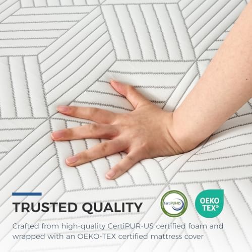 FATHOM Medium Full Mattress 12 Inch Memory Foam Mattress Full Size Bed in a Box for Back Pain Relief and Cool Sleep with Gel Foam and Removeable Fiberglass Free Cover  CertiPUR US Certified