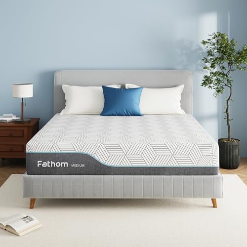 FATHOM Medium Full Mattress 12 Inch Memory Foam Mattress Full Size Bed in a Box for Back Pain Relief and Cool Sleep with Gel Foam and Removeable Fiberglass Free Cover  CertiPUR US Certified