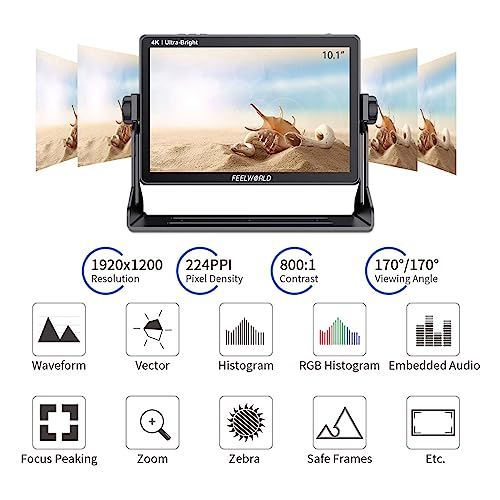 FEELWORLD LUT11 10 1 Inch Video Monitor Ultra High Bright 2000nit Touch Screen DSLR Camera Field Monitor 4K HDMI 1920X1200 IPS Panel