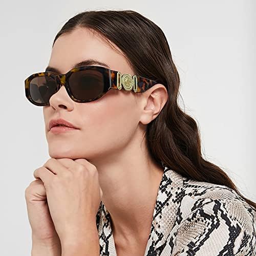 FEISEDY Gafas de sol rectangulares retro de moda para mujer y hombre, estilo vintage de los años 90, pequeñas gafas de sol cuadradas estrechas B2322