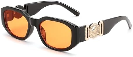 FEISEDY Gafas de sol rectangulares retro de moda para mujer y hombre, estilo vintage de los años 90, pequeñas gafas de sol cuadradas estrechas B2322