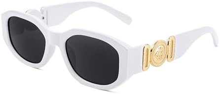 FEISEDY Gafas de sol rectangulares retro de moda para mujer y hombre, estilo vintage de los años 90, pequeñas gafas de sol cuadradas estrechas B2322