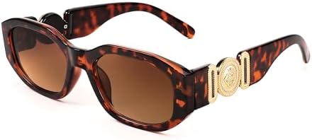 FEISEDY Gafas de sol rectangulares retro de moda para mujer y hombre, estilo vintage de los años 90, pequeñas gafas de sol cuadradas estrechas B2322