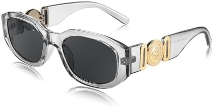 FEISEDY Gafas de sol rectangulares retro de moda para mujer y hombre, estilo vintage de los años 90, pequeñas gafas de sol cuadradas estrechas B2322