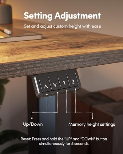 FEZIBO Electric Standing Desk  48 x 24 Inches Height Adjustable Stand up Desk  Sit Stand Home Office Desk  Computer Workstation  Vintage Brown