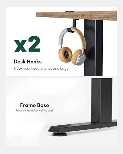 FEZIBO Electric Standing Desk  48 x 24 Inches Height Adjustable Stand up Desk  Sit Stand Home Office Desk  Computer Workstation  Vintage Brown