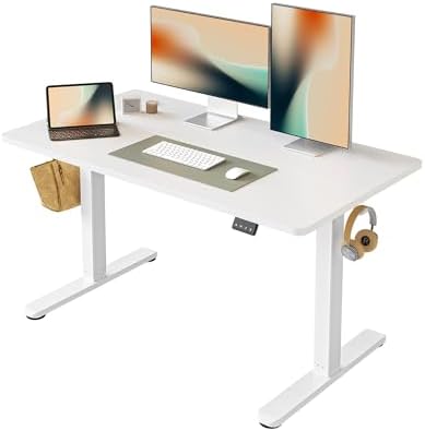 FEZIBO Electric Standing Desk  48 x 24 Inches Height Adjustable Stand up Desk  Sit Stand Home Office Desk  Computer Workstation  Vintage Brown
