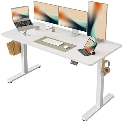 FEZIBO Electric Standing Desk  48 x 24 Inches Height Adjustable Stand up Desk  Sit Stand Home Office Desk  Computer Workstation  Vintage Brown