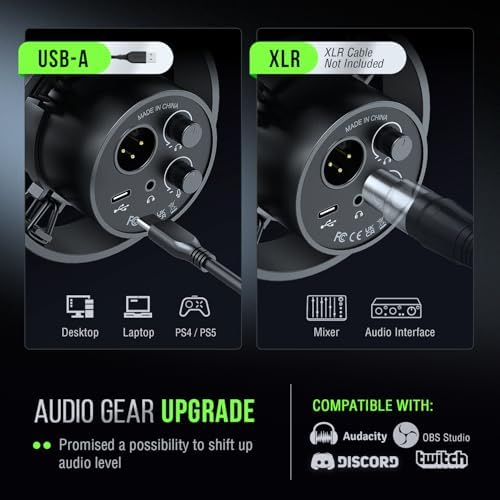FIFINE Dynamic Microphone  XLR/USB Podcast Recording PC Microphone for Vocal Voice Over Streaming  Studio Metal Mic with Mute  Headphone Jack  Monitoring Volume Control  Windscreen Amplitank K688