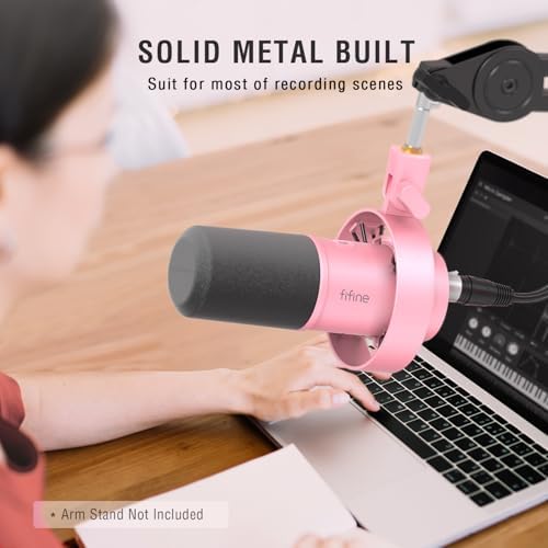 FIFINE Dynamic Microphone  XLR/USB Podcast Recording PC Microphone for Vocal Voice Over Streaming  Studio Metal Mic with Mute  Headphone Jack  Monitoring Volume Control  Windscreen Amplitank K688