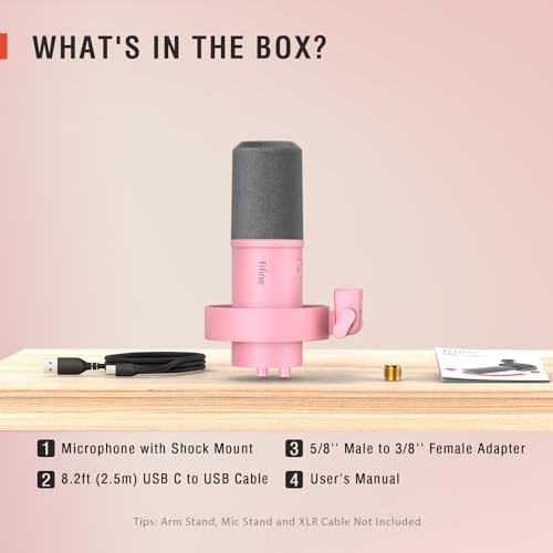 FIFINE Dynamic Microphone  XLR/USB Podcast Recording PC Microphone for Vocal Voice Over Streaming  Studio Metal Mic with Mute  Headphone Jack  Monitoring Volume Control  Windscreen Amplitank K688