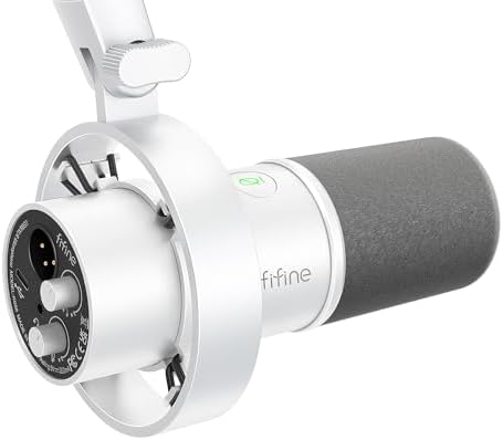 FIFINE Dynamic Microphone  XLR/USB Podcast Recording PC Microphone for Vocal Voice Over Streaming  Studio Metal Mic with Mute  Headphone Jack  Monitoring Volume Control  Windscreen Amplitank K688