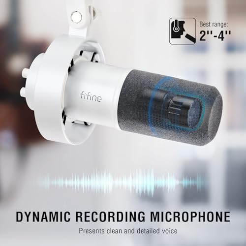 FIFINE Dynamic Microphone  XLR/USB Podcast Recording PC Microphone for Vocal Voice Over Streaming  Studio Metal Mic with Mute  Headphone Jack  Monitoring Volume Control  Windscreen Amplitank K688