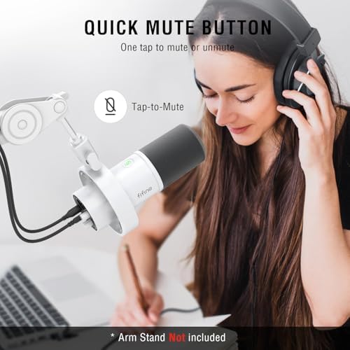 FIFINE Dynamic Microphone  XLR/USB Podcast Recording PC Microphone for Vocal Voice Over Streaming  Studio Metal Mic with Mute  Headphone Jack  Monitoring Volume Control  Windscreen Amplitank K688