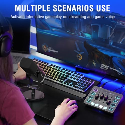 FIFINE Gaming Equipment Bundle  Dynamic XLR/USB Gaming Microphone Set with Streaming Audio Mixer for Podcast Recording Video Vocal  RGB Gamer Set with Volume Fader/XLR Interface for PC AmpliGame KS5