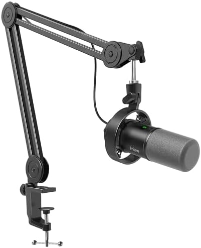 FIFINE K688 Podcast Microphone Kit  USB/XLR Dynamic Microphone with Boom Arm for PC/XLR Mixer  Gaming Mic with Mute Button  Headphone Jack for Vocal  Voice Over  Streaming  Music Recording  K688CT