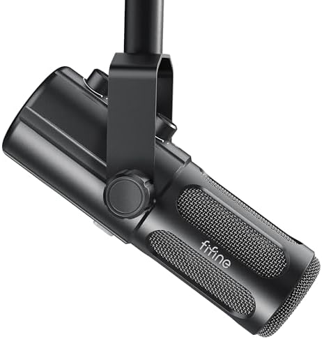 FIFINE Podcast Microphone  USB/XLR Vocal Dynamic Microphone for Streaming  Recording  Broadcast  Content Creator  Studio Mic for PC with Mute Button  Headphone Monitoring AmpliTank TANK6