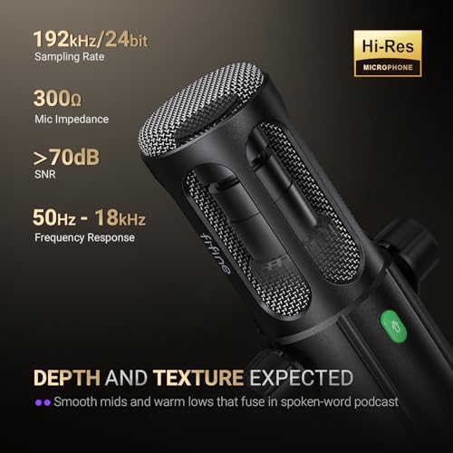 FIFINE Podcast Microphone  USB/XLR Vocal Dynamic Microphone for Streaming  Recording  Broadcast  Content Creator  Studio Mic for PC with Mute Button  Headphone Monitoring AmpliTank TANK6