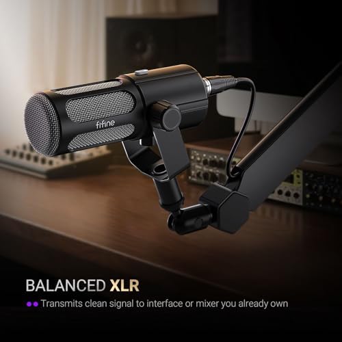 FIFINE Podcast Microphone  USB/XLR Vocal Dynamic Microphone for Streaming  Recording  Broadcast  Content Creator  Studio Mic for PC with Mute Button  Headphone Monitoring AmpliTank TANK6