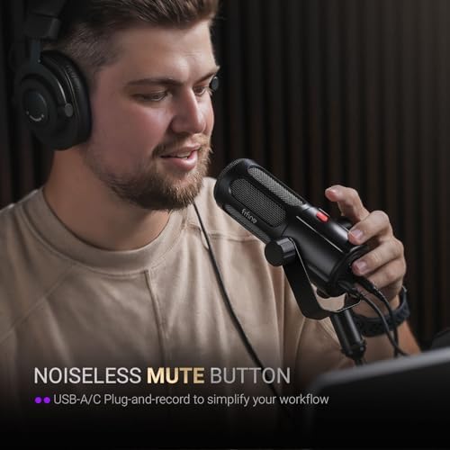 FIFINE Podcast Microphone  USB/XLR Vocal Dynamic Microphone for Streaming  Recording  Broadcast  Content Creator  Studio Mic for PC with Mute Button  Headphone Monitoring AmpliTank TANK6