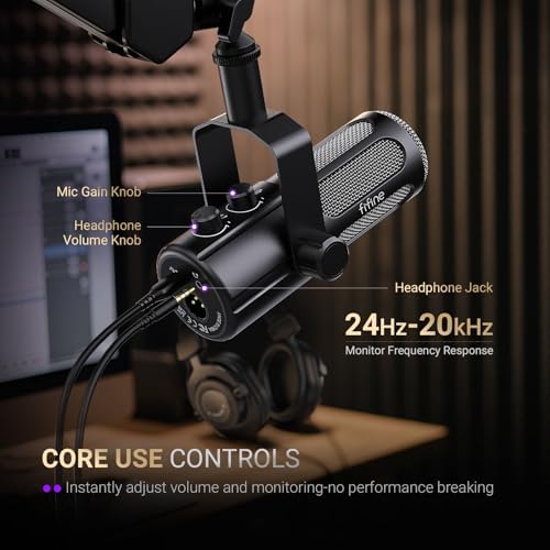 FIFINE Podcast Microphone  USB/XLR Vocal Dynamic Microphone for Streaming  Recording  Broadcast  Content Creator  Studio Mic for PC with Mute Button  Headphone Monitoring AmpliTank TANK6
