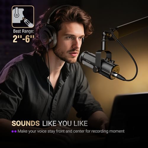 FIFINE Podcast Microphone  USB/XLR Vocal Dynamic Microphone for Streaming  Recording  Broadcast  Content Creator  Studio Mic for PC with Mute Button  Headphone Monitoring AmpliTank TANK6