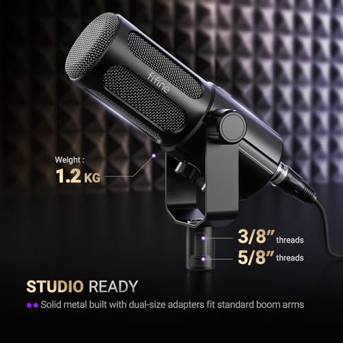 FIFINE Podcast Microphone  USB/XLR Vocal Dynamic Microphone for Streaming  Recording  Broadcast  Content Creator  Studio Mic for PC with Mute Button  Headphone Monitoring AmpliTank TANK6