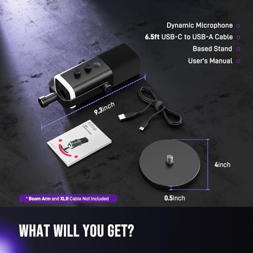 FIFINE USB/XLR Dynamic Microphone for Podcast Recording  PC Computer Gaming Streaming Mic with RGB Light  Mute Button  Headphones Jack  Desktop Stand  Vocal Mic for Singing YouTube AmpliGame AM8