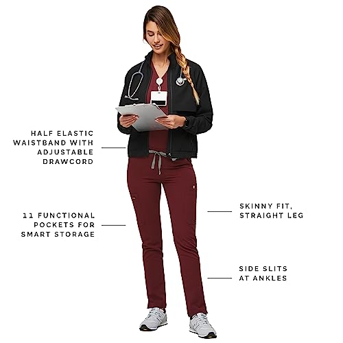 Talla XXS FIGS YOLA Skinny Scrub Pants for Women   Slim Fit  Straight Leg  11 Pockets 4 Way Stretch  Anti Wrinkle