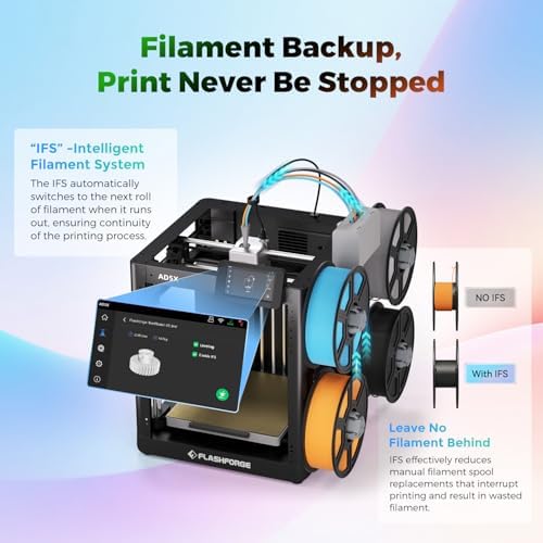 FLASHFORGE 3D Printer AD5X w/o Filament  IFS Multi Color Printing  CoreXY 600mm/s High Speed & Precision  Auto Calibration & Vibration Compensation  300  Direct Drive Extruder Unleash Your Creativity