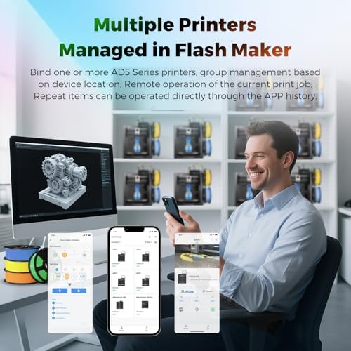 FLASHFORGE 3D Printer AD5X w/o Filament  IFS Multi Color Printing  CoreXY 600mm/s High Speed & Precision  Auto Calibration & Vibration Compensation  300  Direct Drive Extruder Unleash Your Creativity