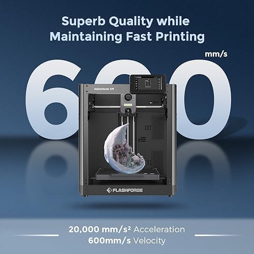 FLASHFORGE AD5M 3D Printer Fully Auto Calibration Print with 1 Click Max 600mm/s Speed  All Metal CoreXY Structure Precise Printing  Easy Maintenance Quick Swap Nozzle  Print Size 220x220x220mm