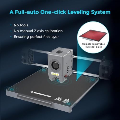 FLASHFORGE AD5M 3D Printer 600mm/s High Speed CoreXY Printer 1 Click Auto Leveling  220x220x220mm Build Volume Direct Drive Extruder Quick Swap Nozzle Ideal for Rapid Prototyping&DIY 3D Printing
