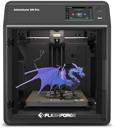 FLASHFORGE AD5M Pro 3D Printer  CoreXY 600 mm/s Printing Speed  0 4 & 0 6mm 3s Quick Swap 280 C Nozzles  1 Click Auto Leveling  Fully Enclosed  220 220 220mm Build Volume