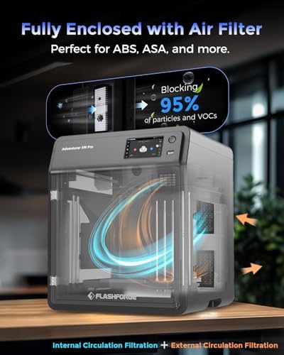 FLASHFORGE AD5M Pro 3D Printer  CoreXY 600 mm/s Printing Speed  0 4 & 0 6mm 3s Quick Swap 280 C Nozzles  1 Click Auto Leveling  Fully Enclosed  220 220 220mm Build Volume