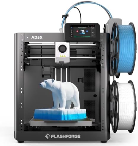 FLASHFORGE AD5X 3D Printer Multi Color 3D Printer with IFS Fully Auto Leveling with Max 600mm/s High Speed Printing and Max 300 C Nozzle Large Printing Size 220   220   220mm  AD5X