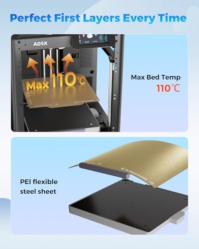 FLASHFORGE AD5X 3D Printer Multi Color 3D Printer with IFS Fully Auto Leveling with Max 600mm/s High Speed Printing and Max 300 C Nozzle Large Printing Size 220   220   220mm  AD5X