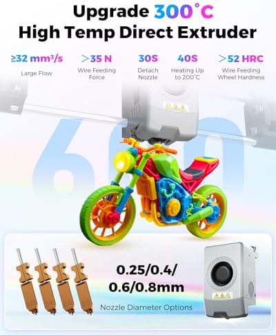 FLASHFORGE AD5X 3D Printer Smart Multi Color 3D Printer with IFS Max 600mm/s High Speed 4 Colors Printing Fully Auto Leveling 300 C Direct Extruder for PLA CF PETG CF Print Size 220x220x220mm